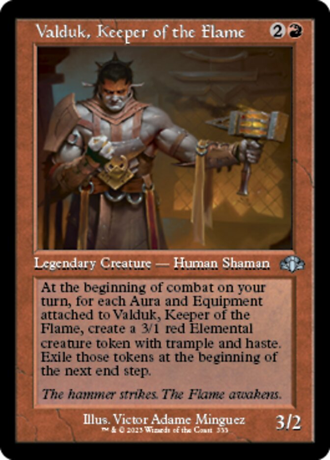 Valduk, Keeper of the Flame (Retro) [Dominaria Remastered] | Sanctuary Gaming