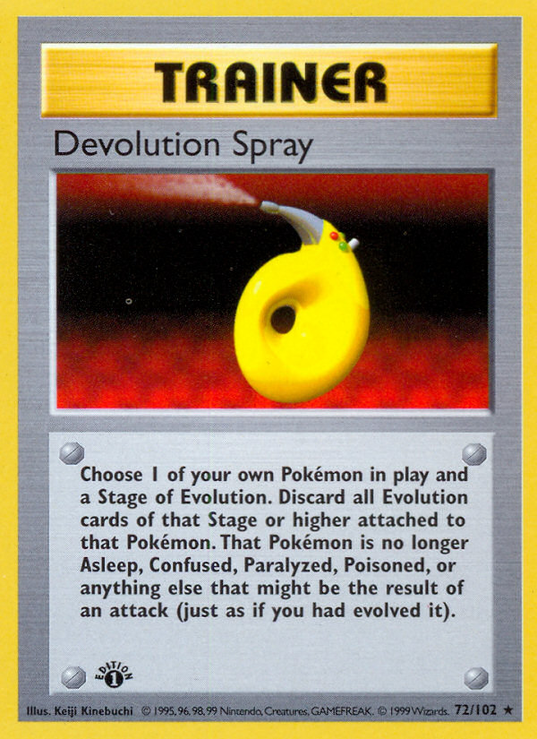 Devolution Spray (72/102) (Shadowless) [Base Set 1st Edition] | Sanctuary Gaming