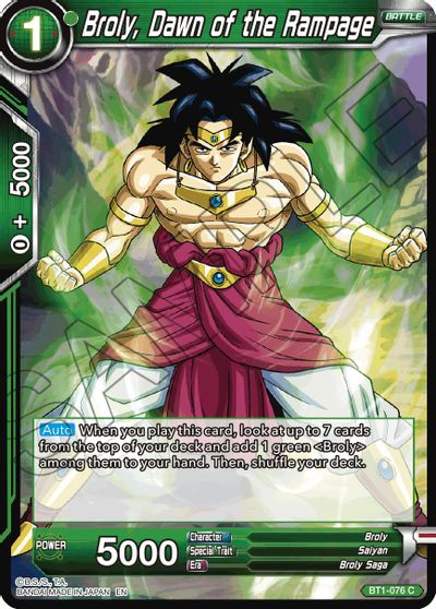Broly, Dawn of the Rampage (Reprint) (BT1-076) [Battle Evolution Booster] | Sanctuary Gaming