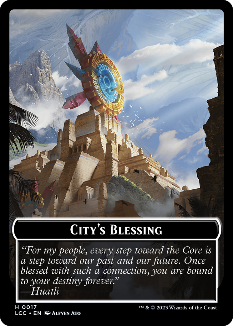 City's Blessing // Dinosaur Double-Sided Token [The Lost Caverns of Ixalan Commander Tokens] | Sanctuary Gaming