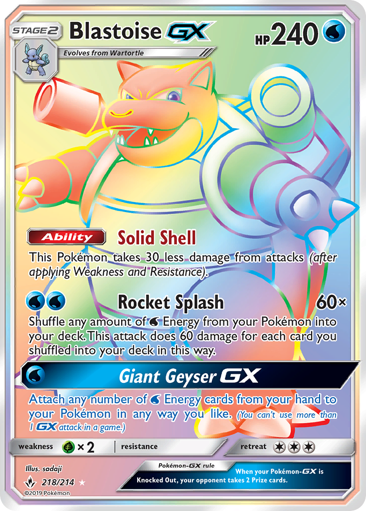 Blastoise GX (218/214) [Sun & Moon: Unbroken Bonds] | Sanctuary Gaming