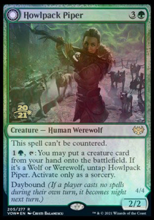 Howlpack Piper // Wildsong Howler [Innistrad: Crimson Vow Prerelease Promos] | Sanctuary Gaming