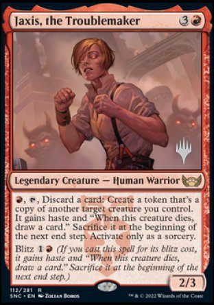 Jaxis, the Troublemaker (Promo Pack) [Streets of New Capenna Promos] | Sanctuary Gaming