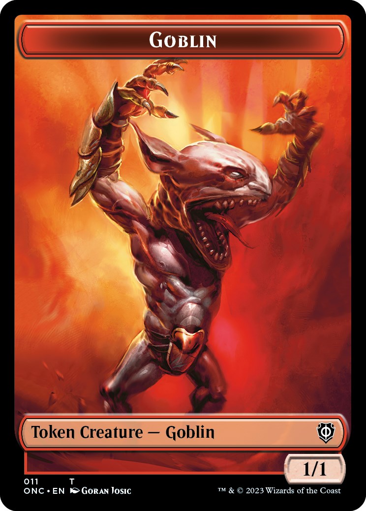 Rebel // Goblin Double-Sided Token [Phyrexia: All Will Be One Commander Tokens] | Sanctuary Gaming