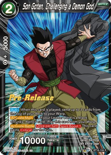 Son Goten, Challenging a Demon God (BT16-104) [Realm of the Gods Prerelease Promos] | Sanctuary Gaming