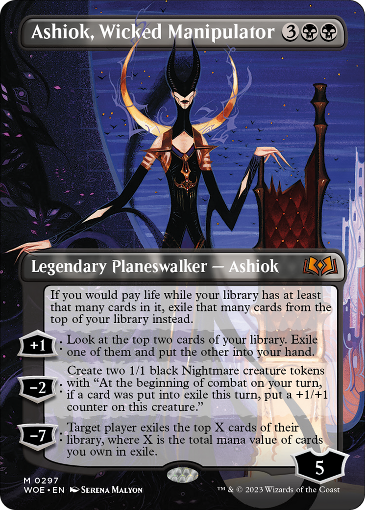 Ashiok, Wicked Manipulator (Borderless Alternate Art) [Wilds of Eldraine] | Sanctuary Gaming