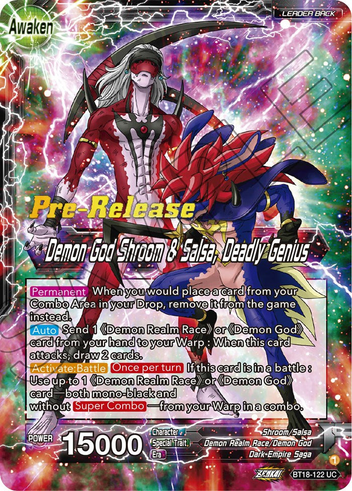 Shroom & Salsa // Demon God Shroom & Salsa, Deadly Genius (BT18-122) [Dawn of the Z-Legends Prerelease Promos] | Sanctuary Gaming