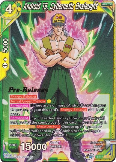 Android 13, Cybernetic Onslaught (BT14-151) [Cross Spirits Prerelease Promos] | Sanctuary Gaming