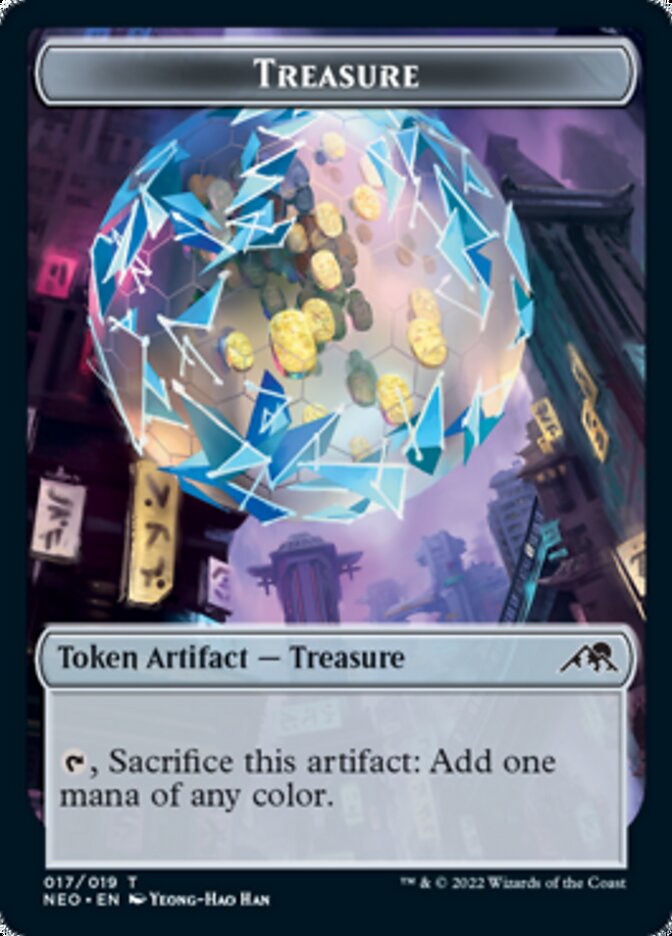 Spirit (002) // Treasure Double-sided Token [Kamigawa: Neon Dynasty Tokens] | Sanctuary Gaming