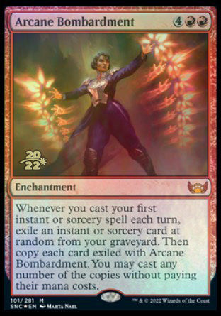 Arcane Bombardment [Streets of New Capenna Prerelease Promos] | Sanctuary Gaming