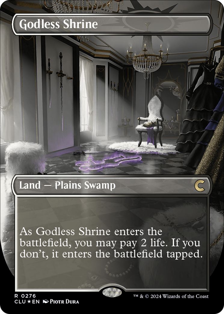 Godless Shrine (Borderless) [Ravnica: Clue Edition] | Sanctuary Gaming