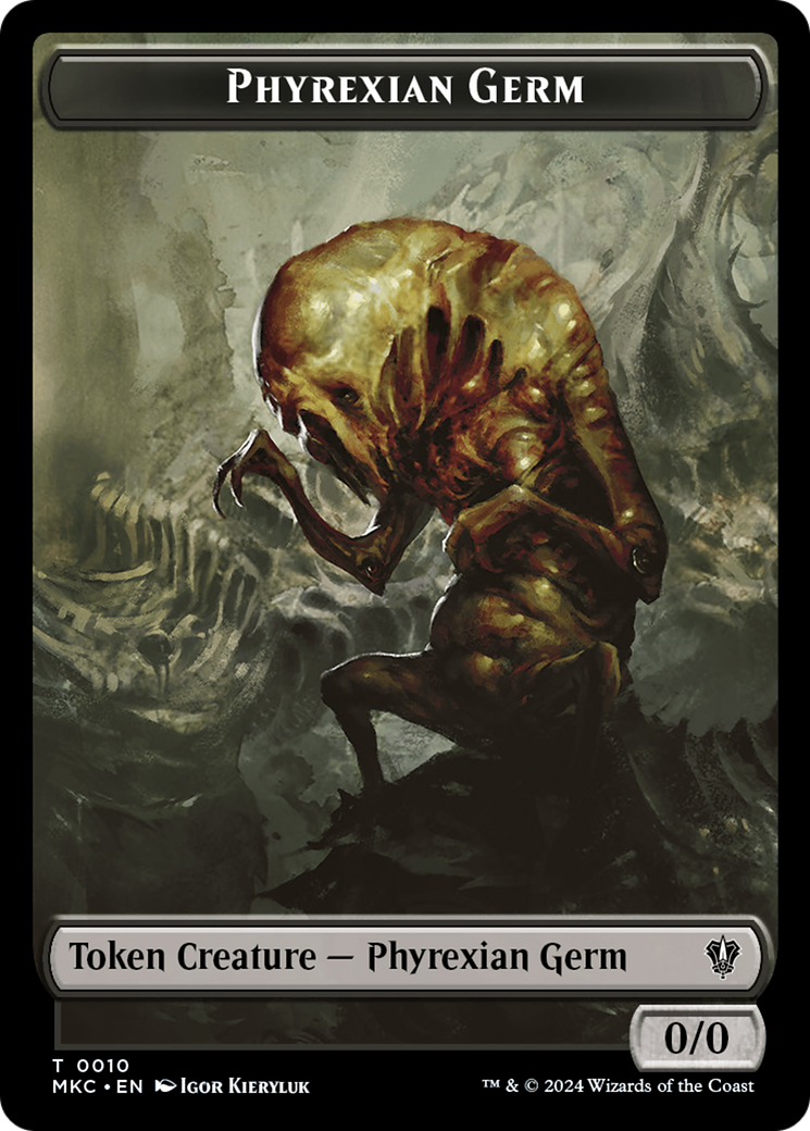 Spirit // Phyrexian Germ Double-Sided Token [Murders at Karlov Manor Commander Tokens] | Sanctuary Gaming