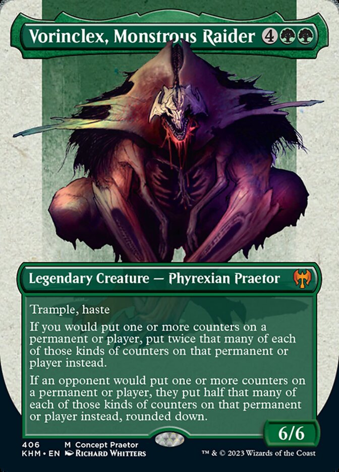 Vorinclex, Monstrous Raider (Borderless Concept Praetors) [Phyrexia: All Will Be One] | Sanctuary Gaming