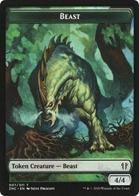 Beast // Saproling Double-sided Token [Commander: Zendikar Rising Tokens] | Sanctuary Gaming