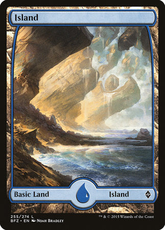 Island (255) - Full Art [Battle for Zendikar] | Sanctuary Gaming