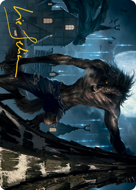 Stalking Predator Art Card (Gold-Stamped Signature) [Innistrad: Midnight Hunt Art Series] | Sanctuary Gaming