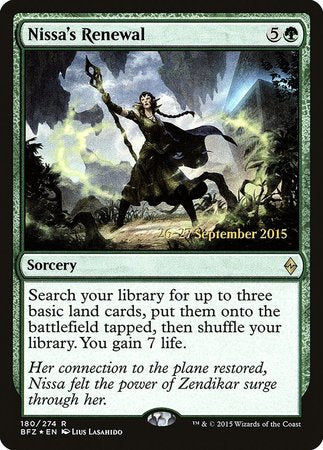 Nissa's Renewal [Battle for Zendikar Promos] | Sanctuary Gaming