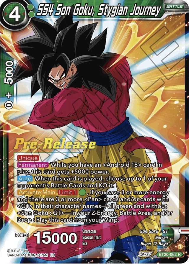 SS4 Son Goku, Stygian Journey (BT20-062) [Power Absorbed Prerelease Promos] | Sanctuary Gaming