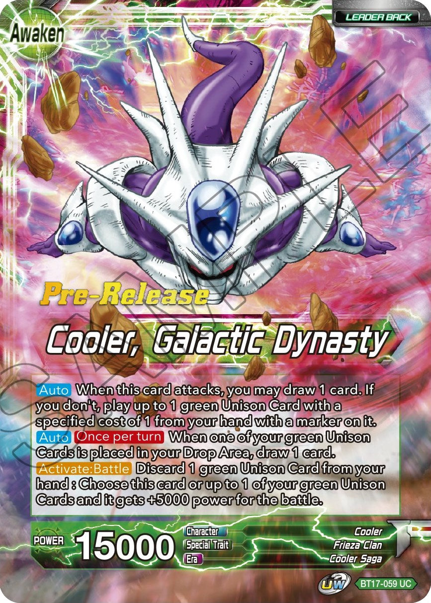 Cooler // Cooler, Galactic Dynasty (BT17-059) [Ultimate Squad Prerelease Promos] | Sanctuary Gaming