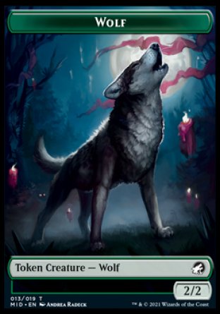 Wolf Token [Innistrad: Midnight Hunt Tokens] | Sanctuary Gaming