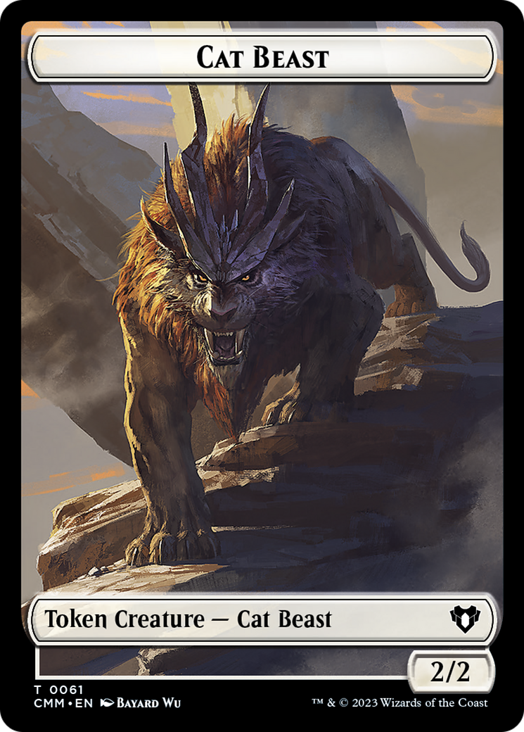 Cleric // Cat Beast Double-Sided Token [Commander Masters Tokens] | Sanctuary Gaming