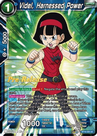 Videl, Harnessed Power (BT16-035) [Realm of the Gods Prerelease Promos] | Sanctuary Gaming