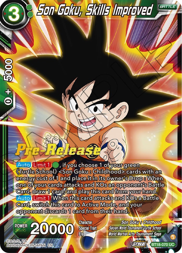 Son Goku, Skills Improved (BT18-070) [Dawn of the Z-Legends Prerelease Promos] | Sanctuary Gaming