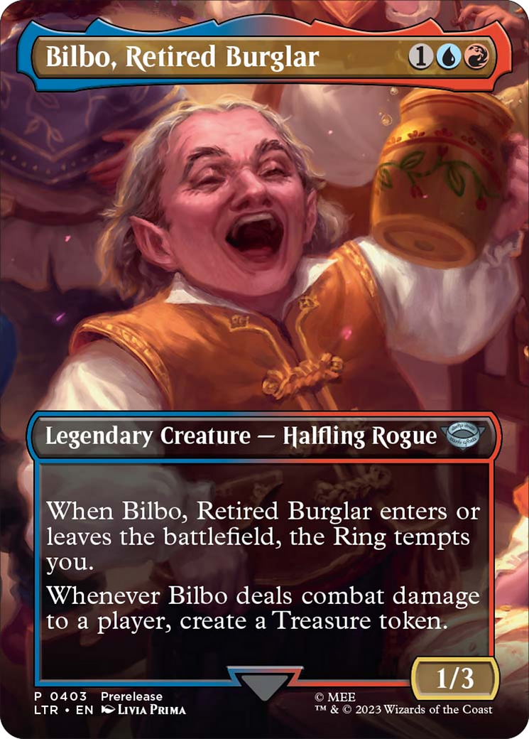 Bilbo, Retired Burglar (Borderless Alternate Art) [The Lord of the Rings: Tales of Middle-Earth] | Sanctuary Gaming