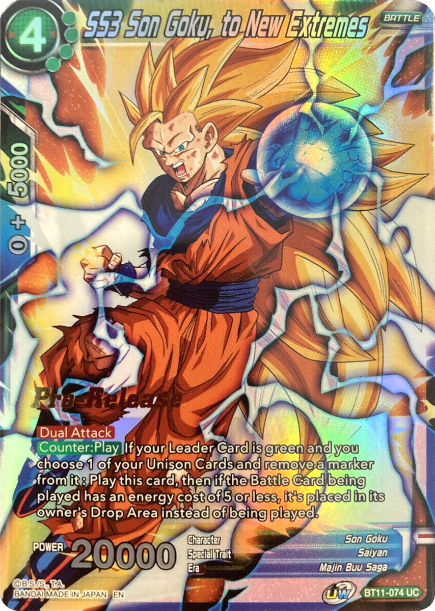 SS3 Son Goku, to New Extremes (BT11-074) [Vermilion Bloodline Prerelease Promos] | Sanctuary Gaming