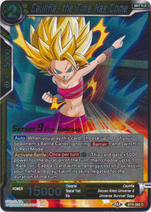 Caulifla, the Time Has Come (BT9-062) [Universal Onslaught Prerelease Promos] | Sanctuary Gaming