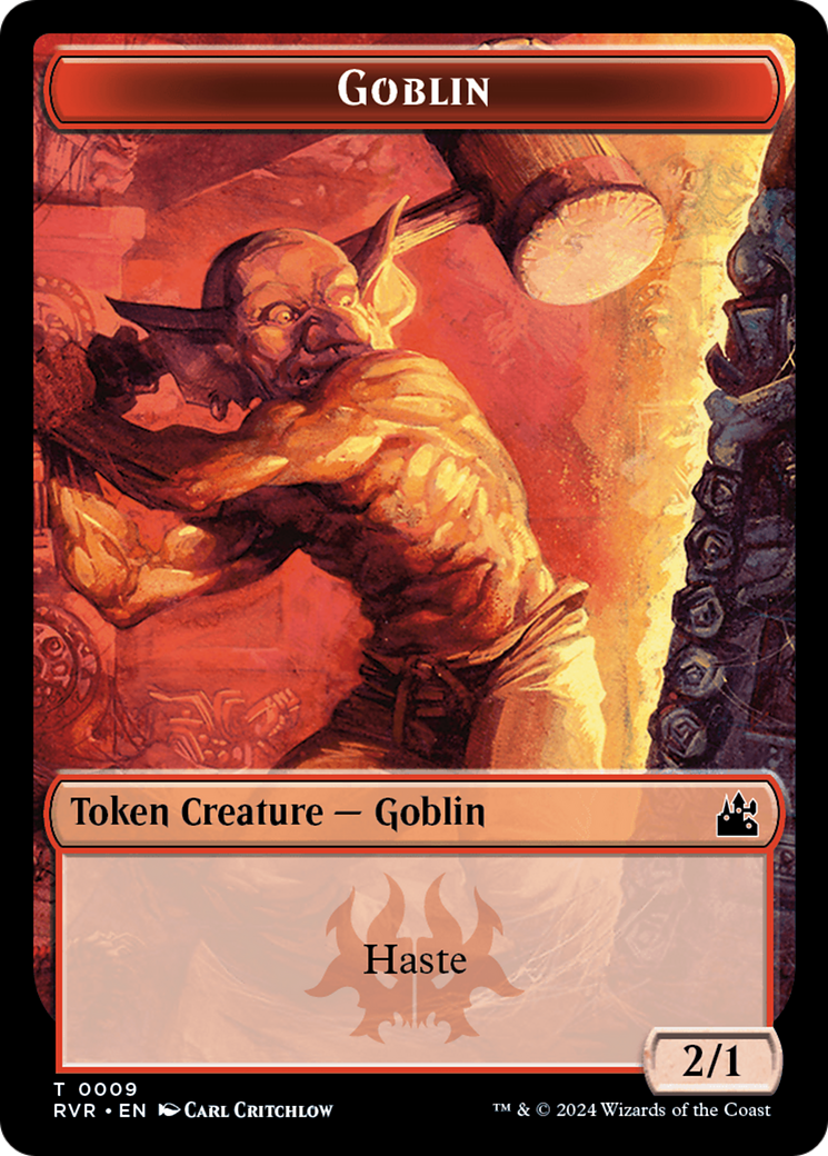 Elf Knight // Goblin (0009) Double-Sided Token [Ravnica Remastered Tokens] | Sanctuary Gaming