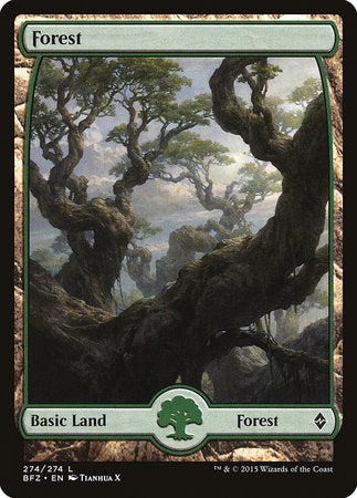 Forest (274) - Full Art [Battle for Zendikar] | Sanctuary Gaming