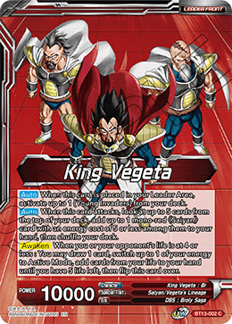 King Vegeta // King Vegeta, Head of the Saiyan Rebellion (Common) [BT13-002] | Sanctuary Gaming
