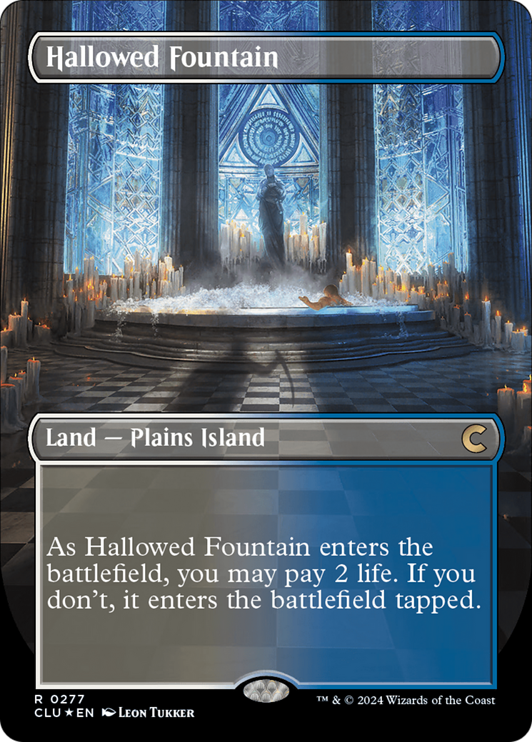 Hallowed Fountain (Borderless) [Ravnica: Clue Edition] | Sanctuary Gaming