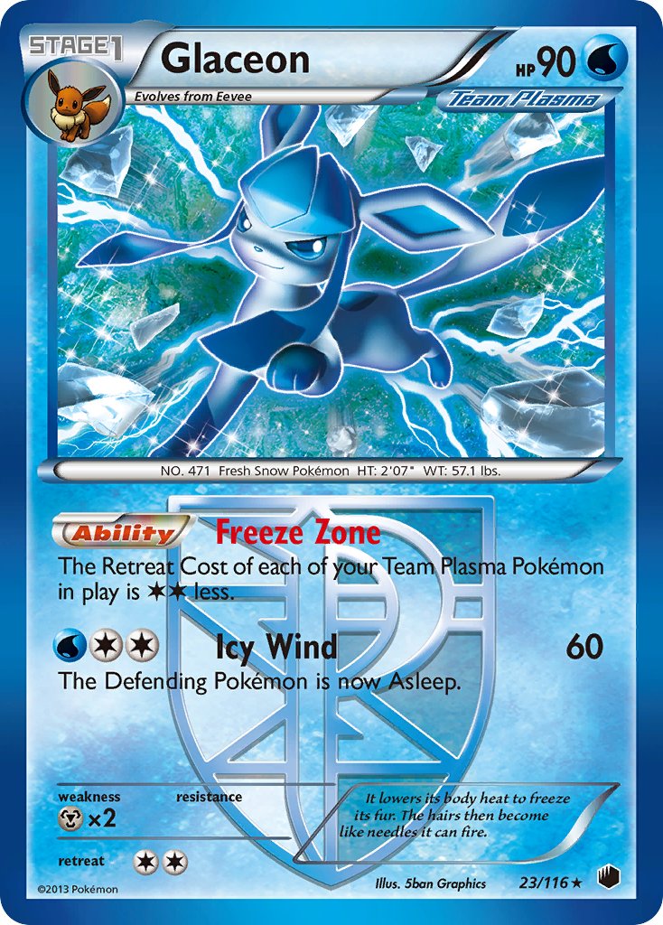 Glaceon (23/116) (Theme Deck Exclusive) [Black & White: Plasma Freeze] | Sanctuary Gaming