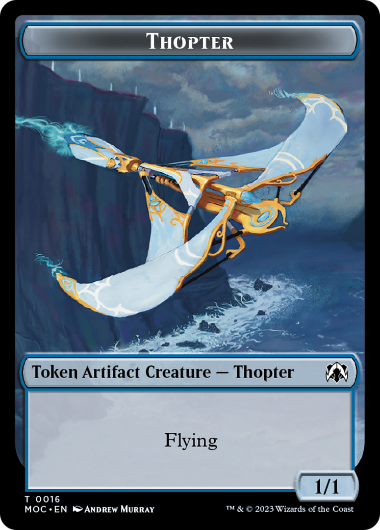 Thopter // Gold Double-Sided Token [March of the Machine Commander Tokens] | Sanctuary Gaming