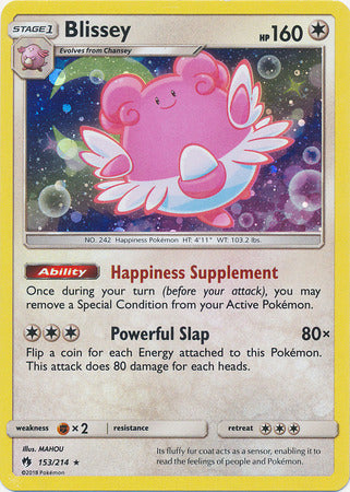 Blissey (153/214) (Cosmos Holo) [Sun & Moon: Lost Thunder] | Sanctuary Gaming