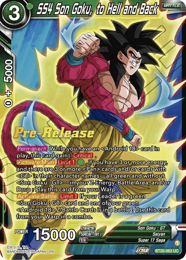 SS4 Son Goku, to Hell and Back (BT20-063) [Power Absorbed Prerelease Promos] | Sanctuary Gaming