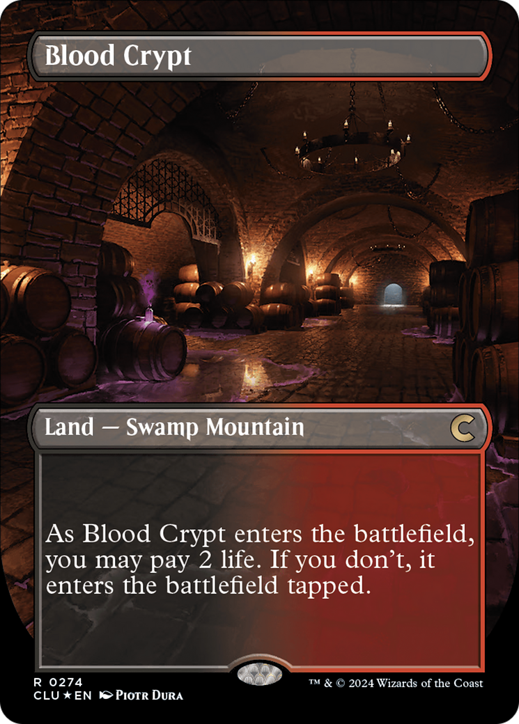 Blood Crypt (Borderless) [Ravnica: Clue Edition] | Sanctuary Gaming