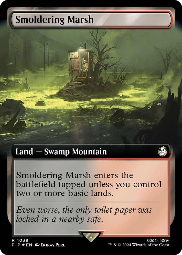 Smoldering Marsh (Extended Art) (Surge Foil) [Fallout] | Sanctuary Gaming