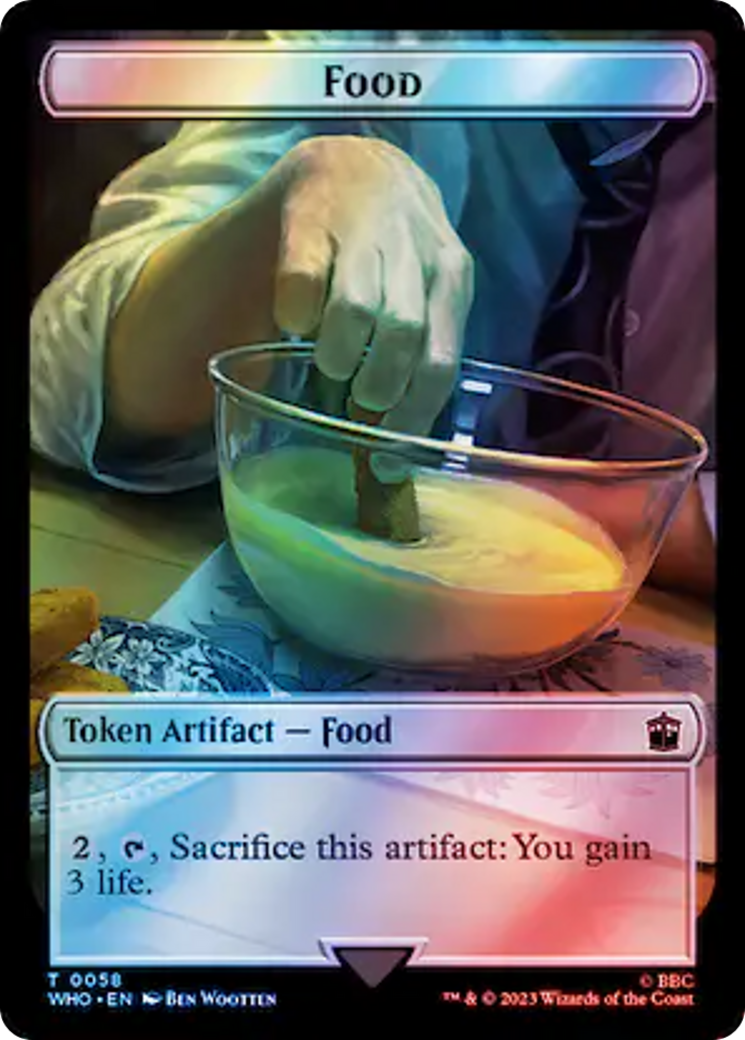 Alien Angel // Food (0058) Double-Sided Token (Surge Foil) [Doctor Who Tokens] | Sanctuary Gaming