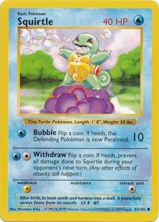 Squirtle (63/102) [Base Set Shadowless Unlimited] | Sanctuary Gaming