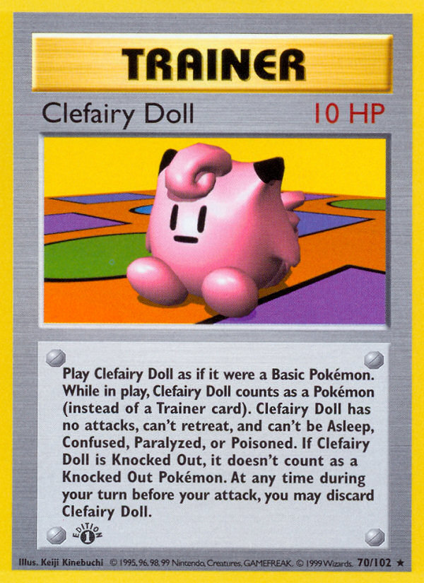 Clefairy Doll (70/102) (Shadowless) [Base Set 1st Edition] | Sanctuary Gaming