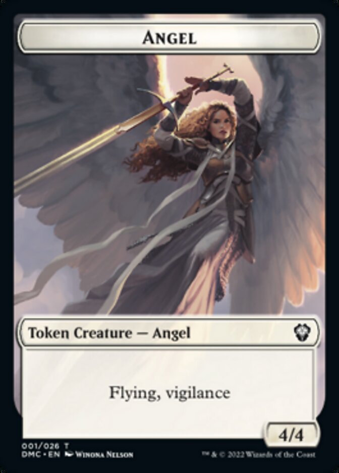 Kavu // Angel Double-sided Token [Dominaria United Commander Tokens] | Sanctuary Gaming