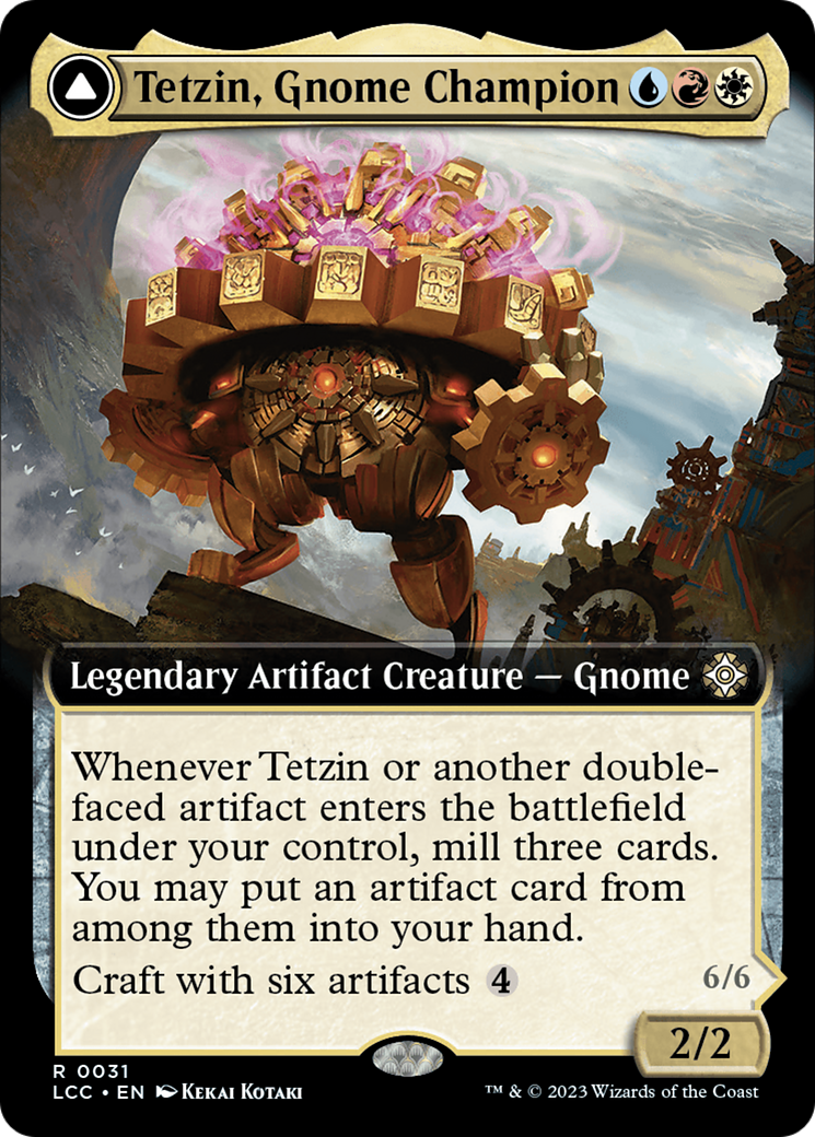 Tetzin, Gnome Champion // The Golden-Gear Colossus (Extended Art) [The Lost Caverns of Ixalan Commander] | Sanctuary Gaming