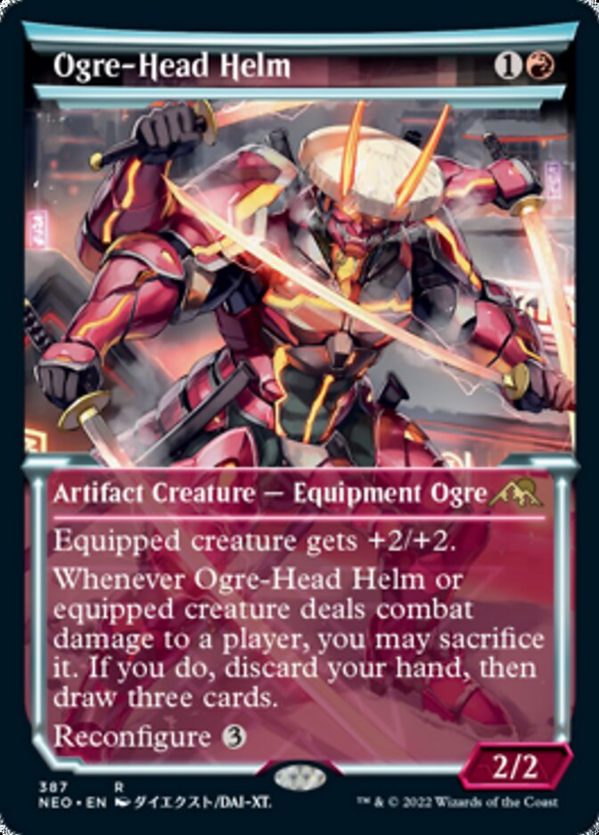 Ogre-Head Helm (Showcase Soft Glow) [Kamigawa: Neon Dynasty] | Sanctuary Gaming