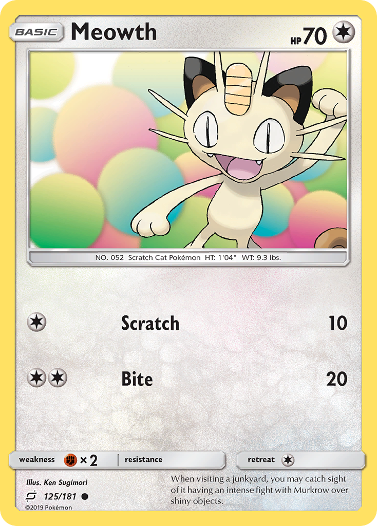 Meowth (125/181) [Sun & Moon: Team Up] | Sanctuary Gaming