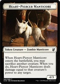 Heart-Piercer Manticore // Dragon Double-sided Token [Commander 2019 Tokens] | Sanctuary Gaming