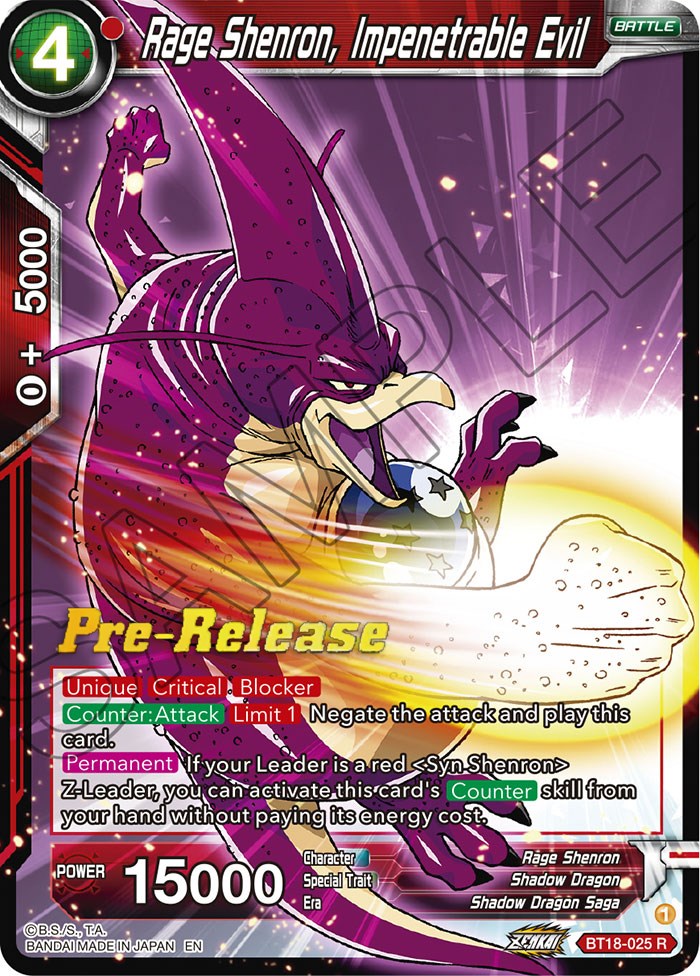 Rage Shenron, Impenetrable Evil (BT18-025) [Dawn of the Z-Legends Prerelease Promos] | Sanctuary Gaming