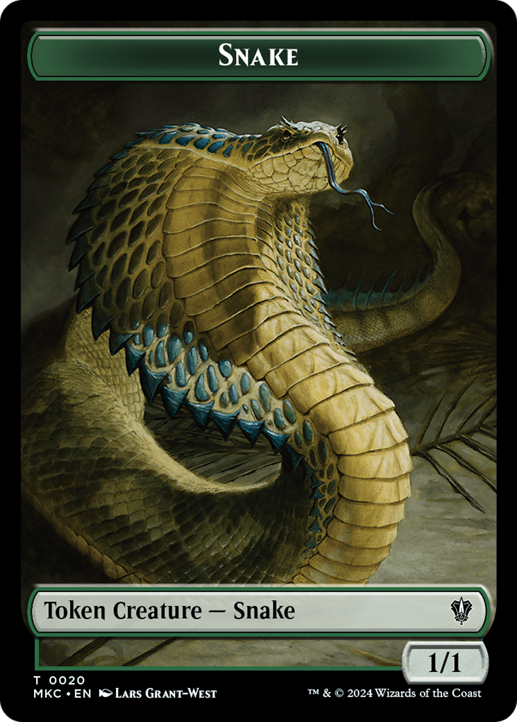 Snake // Morph Double-Sided Token [Murders at Karlov Manor Commander Tokens] | Sanctuary Gaming